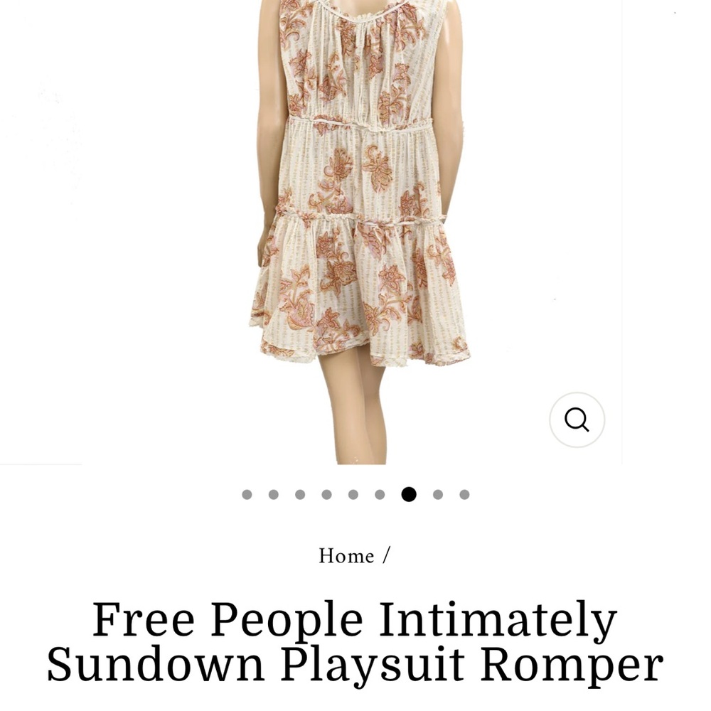 Free People Cream and Brown Sundown Playsuit